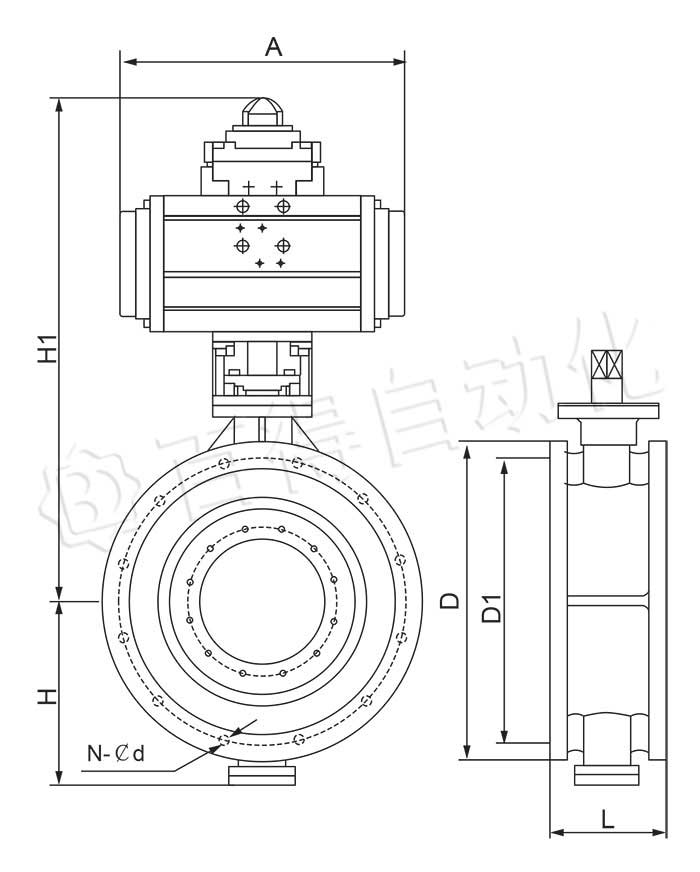 氣動快關蝶閥結構圖